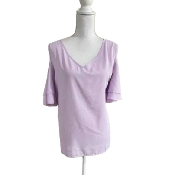 Light Breezy Short Sleeves Summer Cold Shoulder Blouse Top XL - Picture 12 of 16